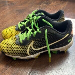 Nike Kids Black and Yellow Baseball cleats.